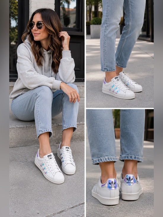 adidas Shoes - Adidas Superstar White Holographic Sneakers Shoes Size 5.5 AQ6278